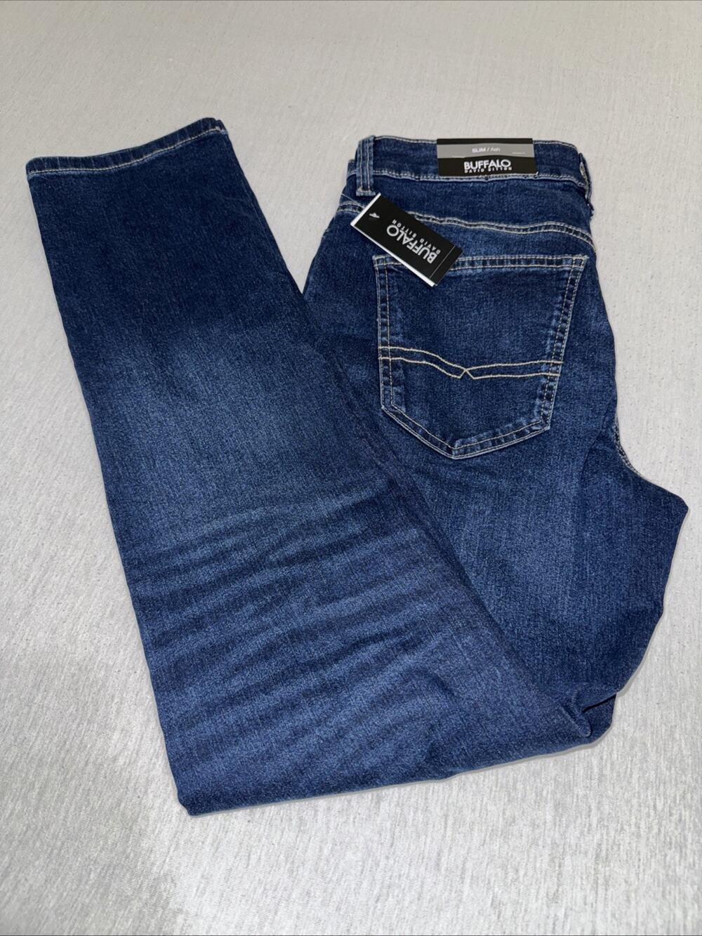 Buffalo David Bitton Jeans Ash X Slim Stretch 32 x 32 Blue Dark Wash $109 NWT